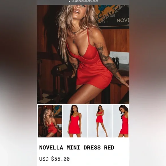 open lace back dress Lovers Game Strapless Scarf Mini Dress Red main image 1